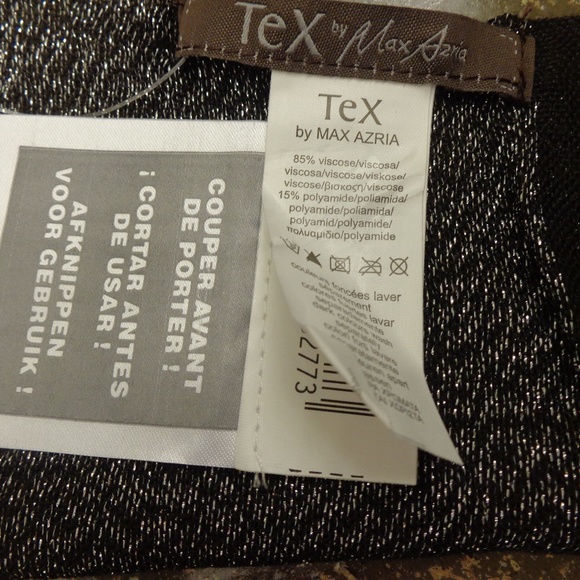 Tex by MaxAzria Dark Brown & Silver Fashion Scarf - Picture 4 of 5